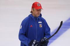 Česká hokejová reprezentace na tréninku před Světovým pohárem 2016