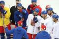 Česká hokejová reprezentace na tréninku před Světovým pohárem 2016