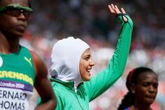 Sarah Attarová ze Saúdské Arábie, rozběhy na 800 metrů, olympiáda Londýn 2012