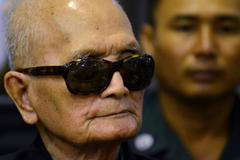 Kambodža Rudí Khmérové Nuon Chea u soudu