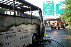 Požár autobus ČM