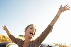 žena, štěstí, pohyb