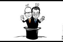 Babiš Sobotka kresba klobouk