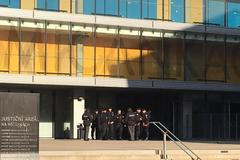 Evakuace justičního areálu Na Míčánkách