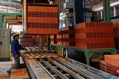 Cihly, stavebnictví, práce, továrna, dělník - ilustrační foto