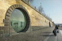 Galerie: Náplavka v novém. Přibudou lavičky i koše, kobky se promění na kavárny a galerie