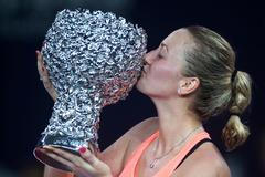 Petra Kvitová slaví vítězství v Elite Trophy 2016