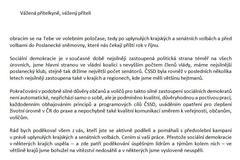 Dopis Sobotky ČSSD_uvod