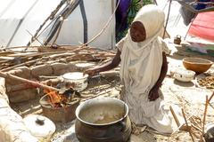 Žena v uprchlickém táboře v Maiduguri v Nigérii