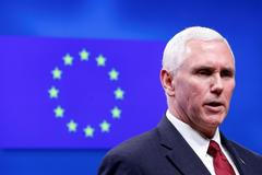 Americký viceprezident Mike Pence na návštěvě v Bruselu.