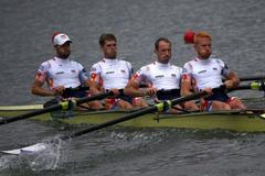 OH 2016, veslování-čtyřka bez kormidelníka lehkých vah: Ondřej Vetešník, Jiří Kopáč, Michael Humpolec, Miroslav Vraštil
