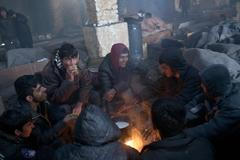 Uprchlíci mrznou v Bělehradu, leden 2017