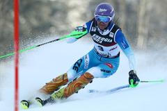 Šárka Strachová při slalomu v Záhřebu 2017