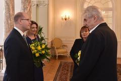 Sobotka se Zemanem v Lánech