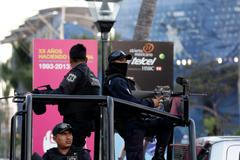 Policie a vojáci hlídají tenisový turnaj v mexickém Acapulku