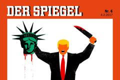 Obálka německého týdeníku Der Spiegel s Donaldem Trumpem.