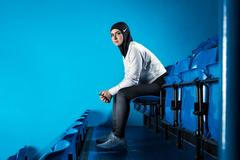 Krasobruslařka Zahra Lari v novém hidžábu od značky Nike.