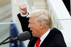 Donald Trump na své inauguraci.