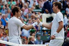 Andy Murray a Tomáš Berdych v semifinále Wimbledonu 2016