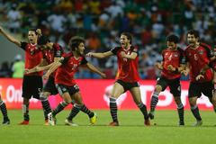 Fotbalisté Egypta slaví postup do finále mistrovství Afriky 2017