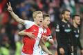 EPL, Slavia-Plzeň: Michal Frydrych slaví vítězný gól Salvie