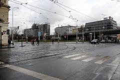 Těšnov dnes , tady stálo nádraží