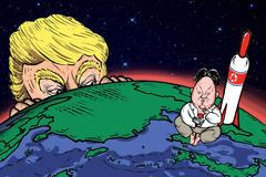 Trump, Kim, raketa, jaderná hlavice, atomovka
