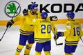 MS 2017, Kanada-Švédsko: švédská radost - Victor Hedman, Joel Lundqvist a Marcus Krüger