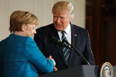 Trump - Merkelová  - tisková konference