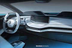 Škoda Vision E - skica přístrojovky