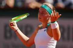 Jelena Ostapenková během finále French Open