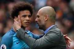 Leroy Sané a Pep Guardiola (Manchester City)
