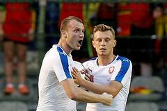 Fotbal Belgie - Česko: radost Krmenčíka