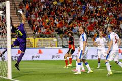 Fotbal Belgie - Česko: gól Fellainiho