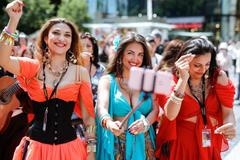 Romský festival Khamoro - průvod Prahou, 2017