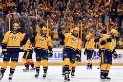 Nashville Predators slaví vítězství v semifinále play off NHL 2017