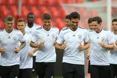 ČR - Německo, před zápasem kvalifikace MS, trénink Německa