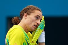 Ukrajinský tenista Alexandr Dolgopolov na turnaji v Brisbane