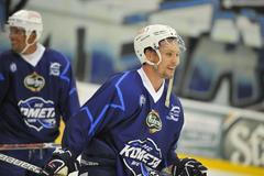 Ondřej Němec na tréninku Komety před sezonou 2017-18