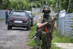 Ukrajinský voják v Mukačevu