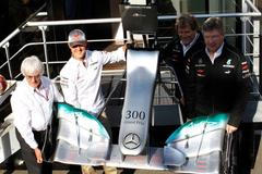 F1 2012, VC Belgie: Bernie Ecclestone, Michale Schumacher, Norbert Haug a Ross Brawn
