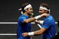 Rafael Nadal a Roger Federer na Laver Cupu 2017