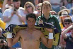 Rafael Nadal během Wimbledonu 2017