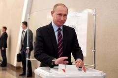 Vladimir Putin během komunálních voleb v Moskvě.