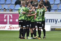 Viktoria Plzeň se raduje z branky Petržely