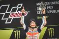Marc Márquez slaví vítězství ve Velké ceně České republiky Moto GP