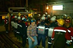 Přepočítávání dělníků v diamantovém dole na východě Sibiře