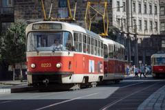 ilustrační fotografie, tramvaj, doprava ve městě, město, doprava, lidé, Praha, 2017