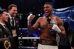 Povzbuzení od Zlatana a Takam s potrhaným obočím. Tak Joshua udržel boxerský trůn