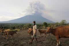 Sopka Agung na Bali, listopad 2017